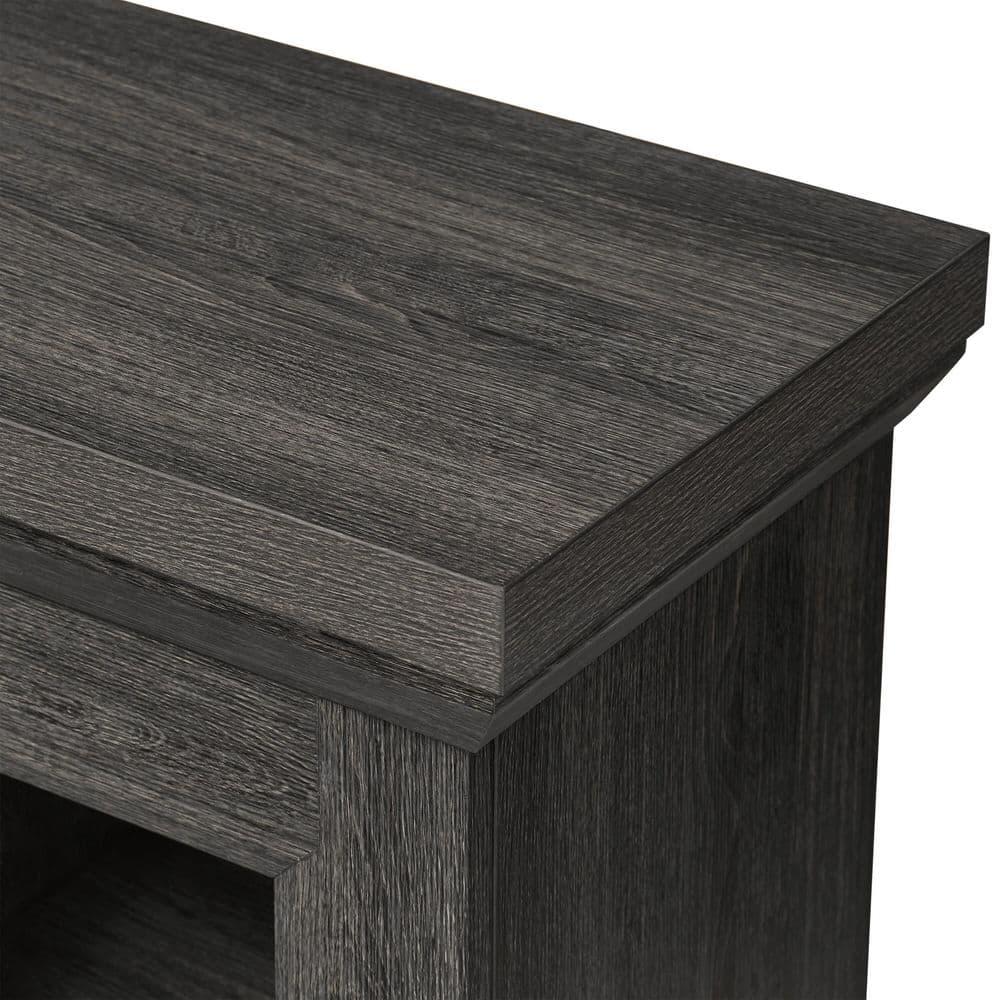 StyleWell Chelsea 65 in Freestanding Electric Fireplace TV Stand in Cappuccino with Ash Grain