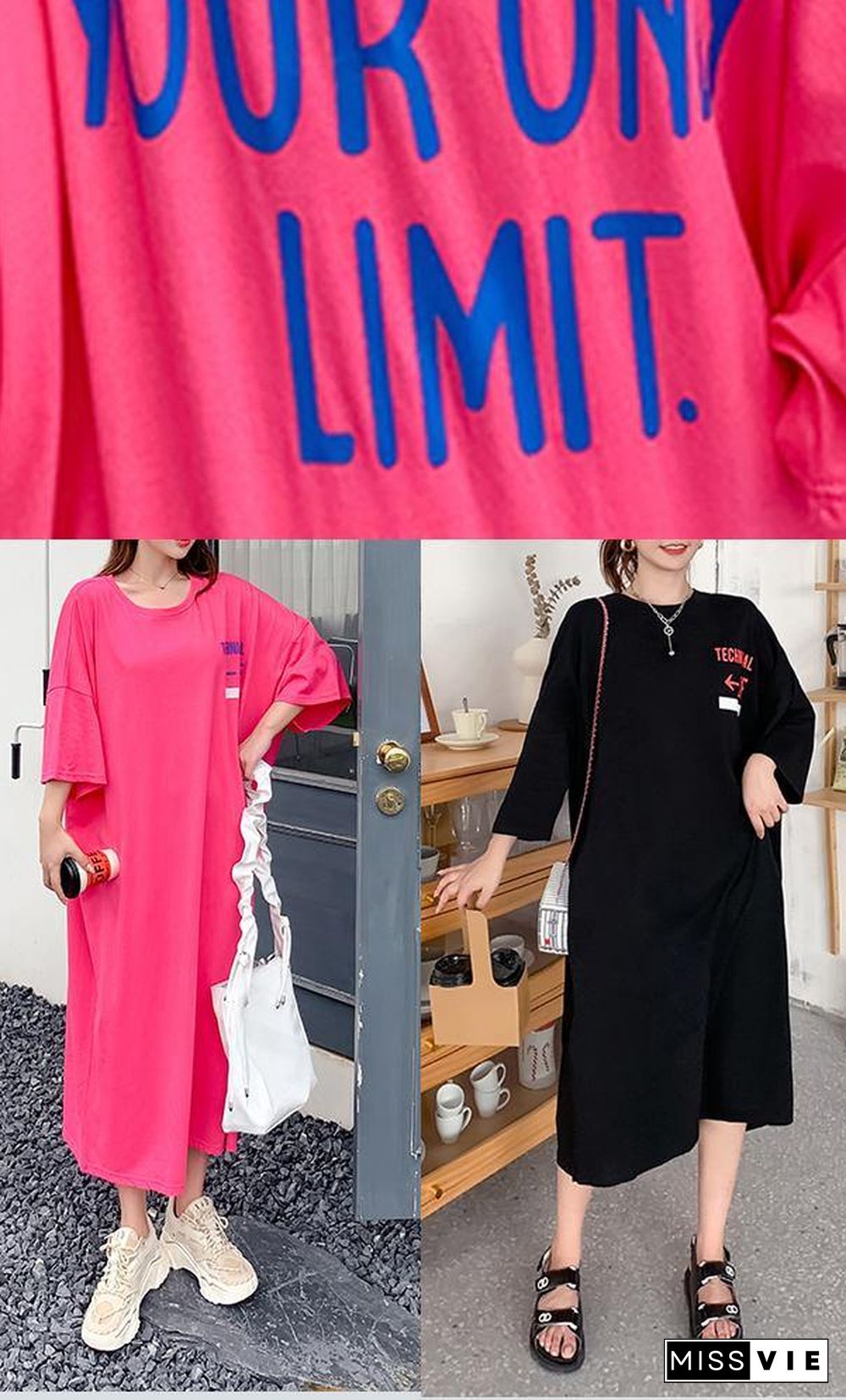 Plus Size Rose Graphic Cotton Long sleeve Summer Long Dresses