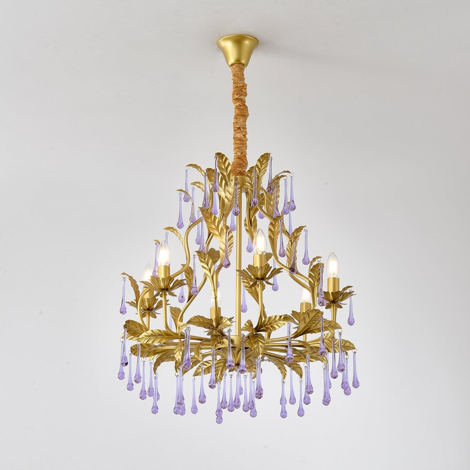 Amethyst Drops Glass Chandelier