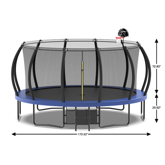 15ft Trampoline Blue