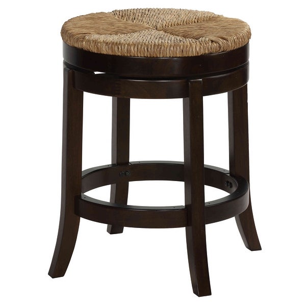 Cortesi Home Hennepin Solid Wood Backless Swivel Counter Stool， 24