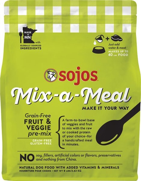 Sojos Mix-A-Meal Fruit and Veggie Pre-Mix Grain-Free Dehydrated Dog Food