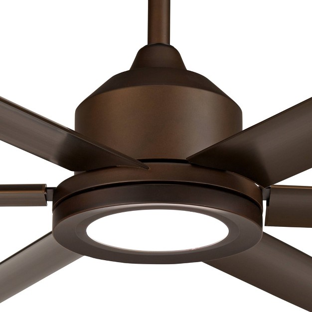 Casa Vieja Bravo Modern Industrial Large Indoor Outdoor Ceiling Fan With Led Light Remote Oil Rubbed Bronze Damp Rated For Patio Exterior House