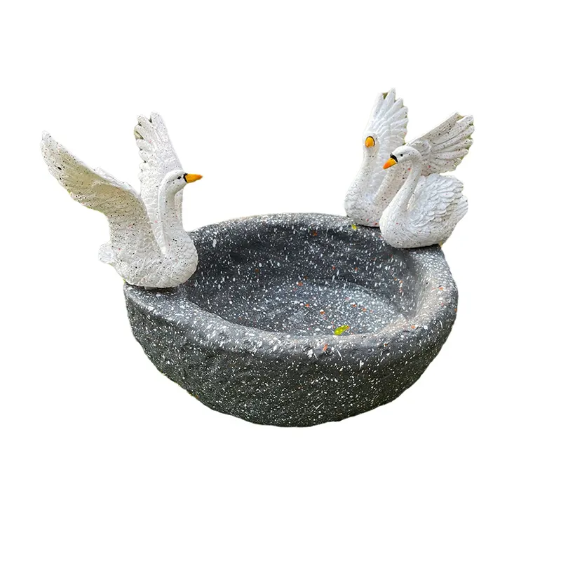 Outdoor Garden Decor Supplies Creative Resin Planting Pot and Cute Swan Animals Ornament Vase