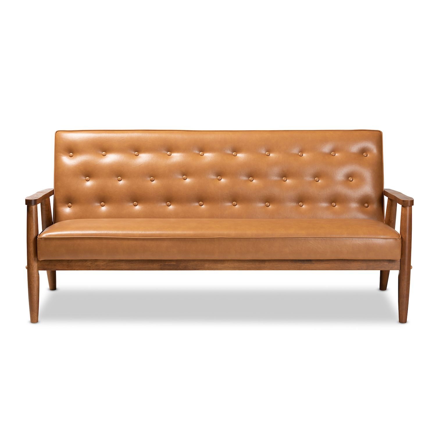 Baxton Studio Sorrento Brown Sofa