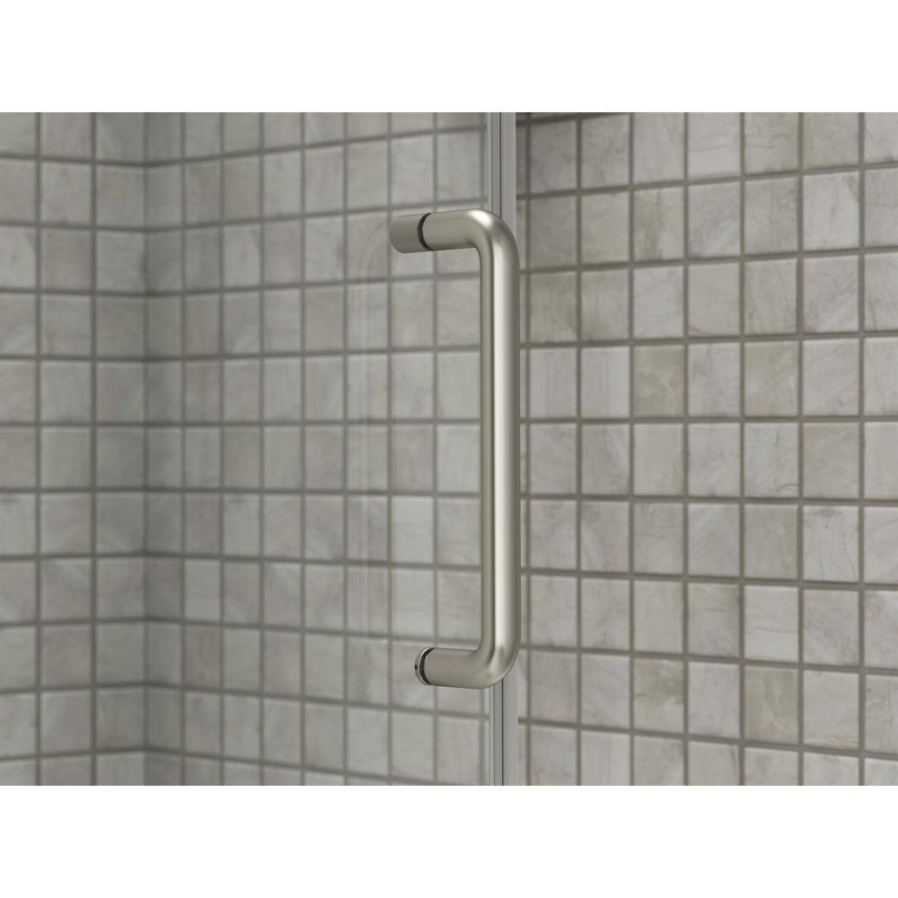 KOHLER Elate 59.625 in. W x 56.75 in. H Sliding Frameless Tub Door in Anodized Matte Nickel with Crystal Clear Glass 707609-6L-MX