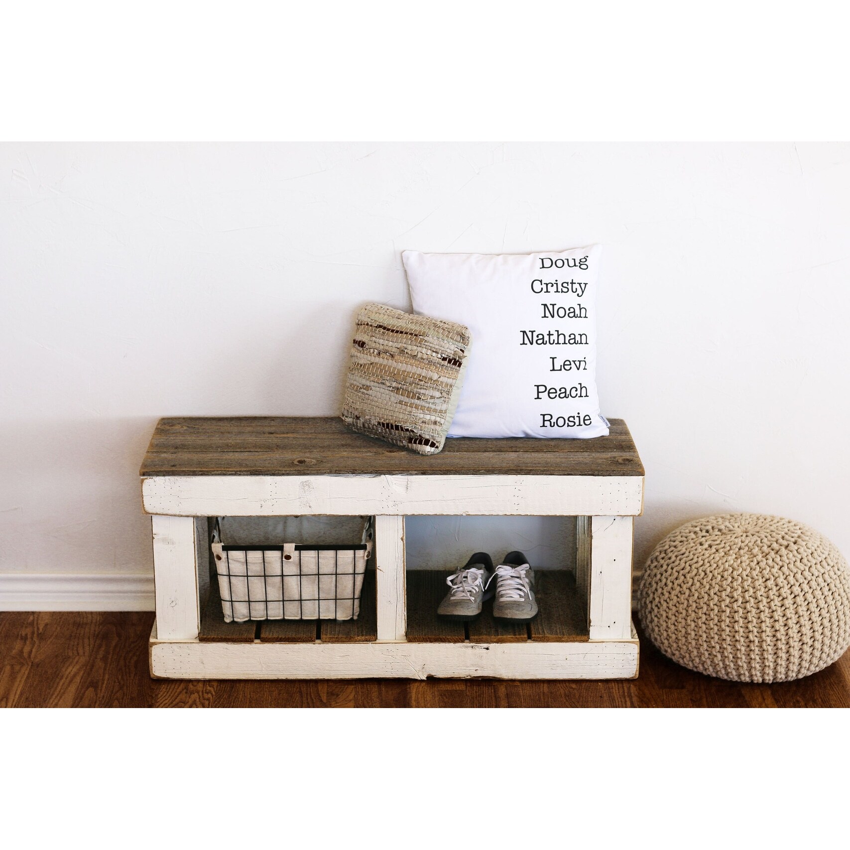 White Combo Storage Bench