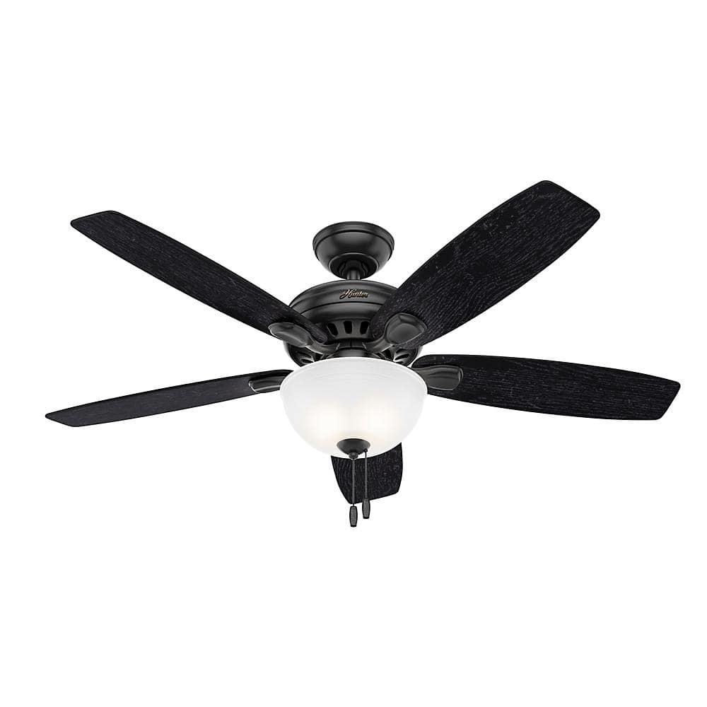 Hunter Stratford 52 in LED Indoor Matte Black Ceiling Fan with Light Kit