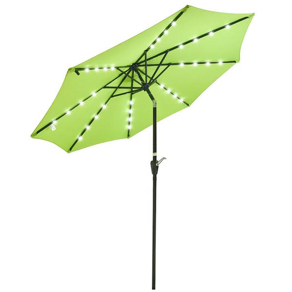 Yescom 9ft Solar LED Outdoor Market Tilt Patio Umbrella