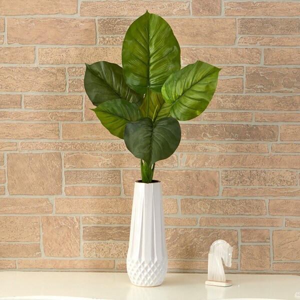 27 Large Philodendron Leaf Artificial Bush Plant (Set of 4)