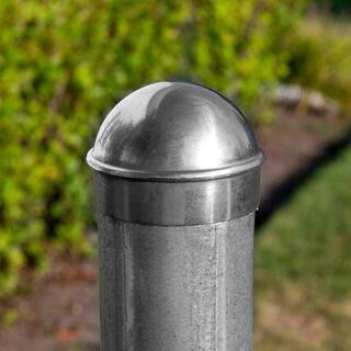 YARDGARD 1-58 in. Galvanized Aluminum Chain Link Fence Plain Dome Post Cap 328560C