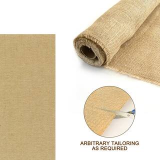 Agfabric 10 in. x 15 ft. Gardening Burlap Roll - Natural Burlap Fabric for Weed Barrier Tree Wrap Burlap Rustic Party Decor NJTR12005N1R