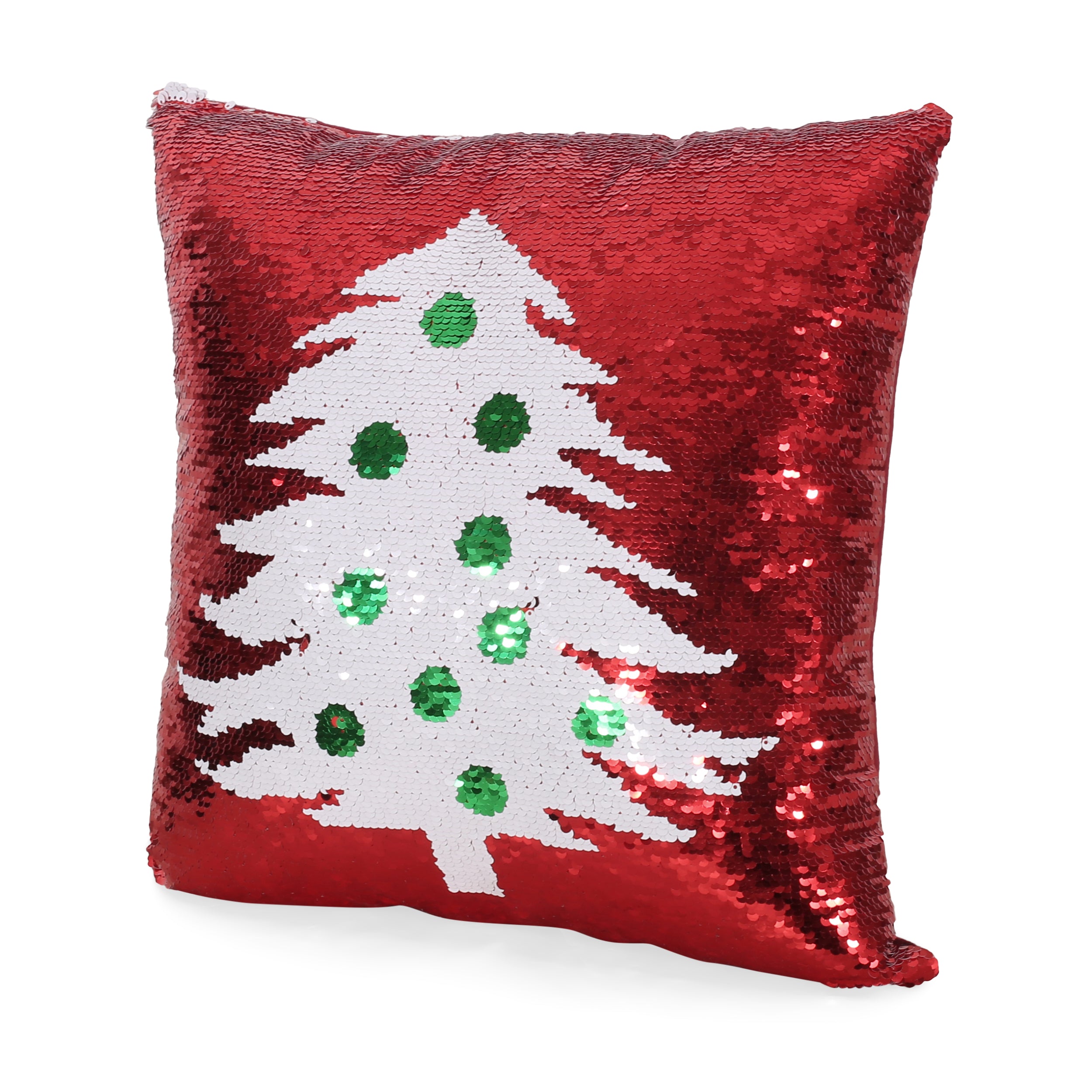 Romious Glam Sequin Christmas Throw Pillow Cover