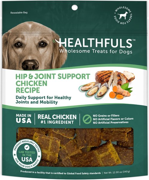 RUFFIN' IT Healthfuls Hip and Joint Support Chicken Recipe Dog Treats， 12-oz bag