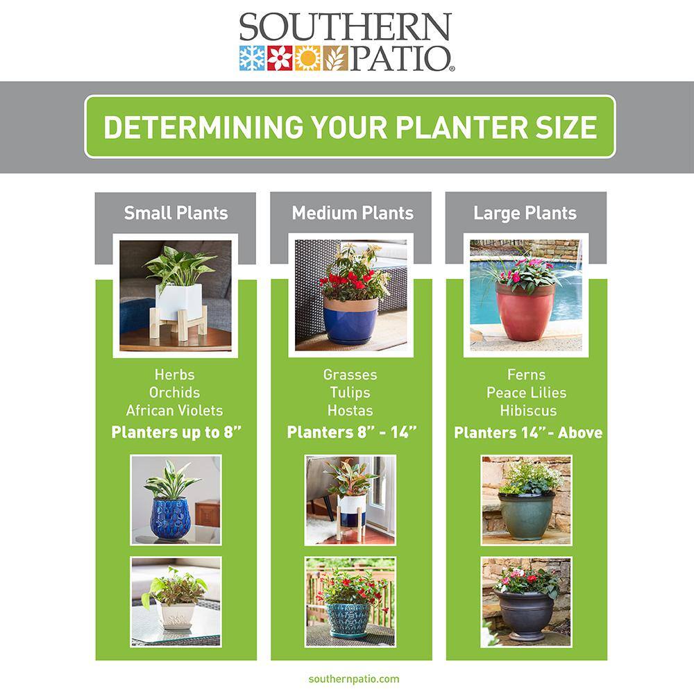 Southern Patio Newland Large 16 in. x 13.5 in. 40 Qt. High Density Resin Bone Square Outdoor Planter HDR-012184
