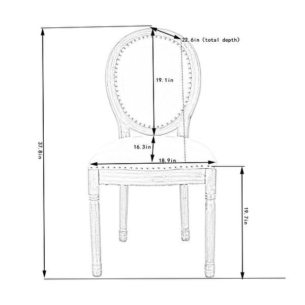 2pcs Modern PU Leather Upholstered French Dining Chair