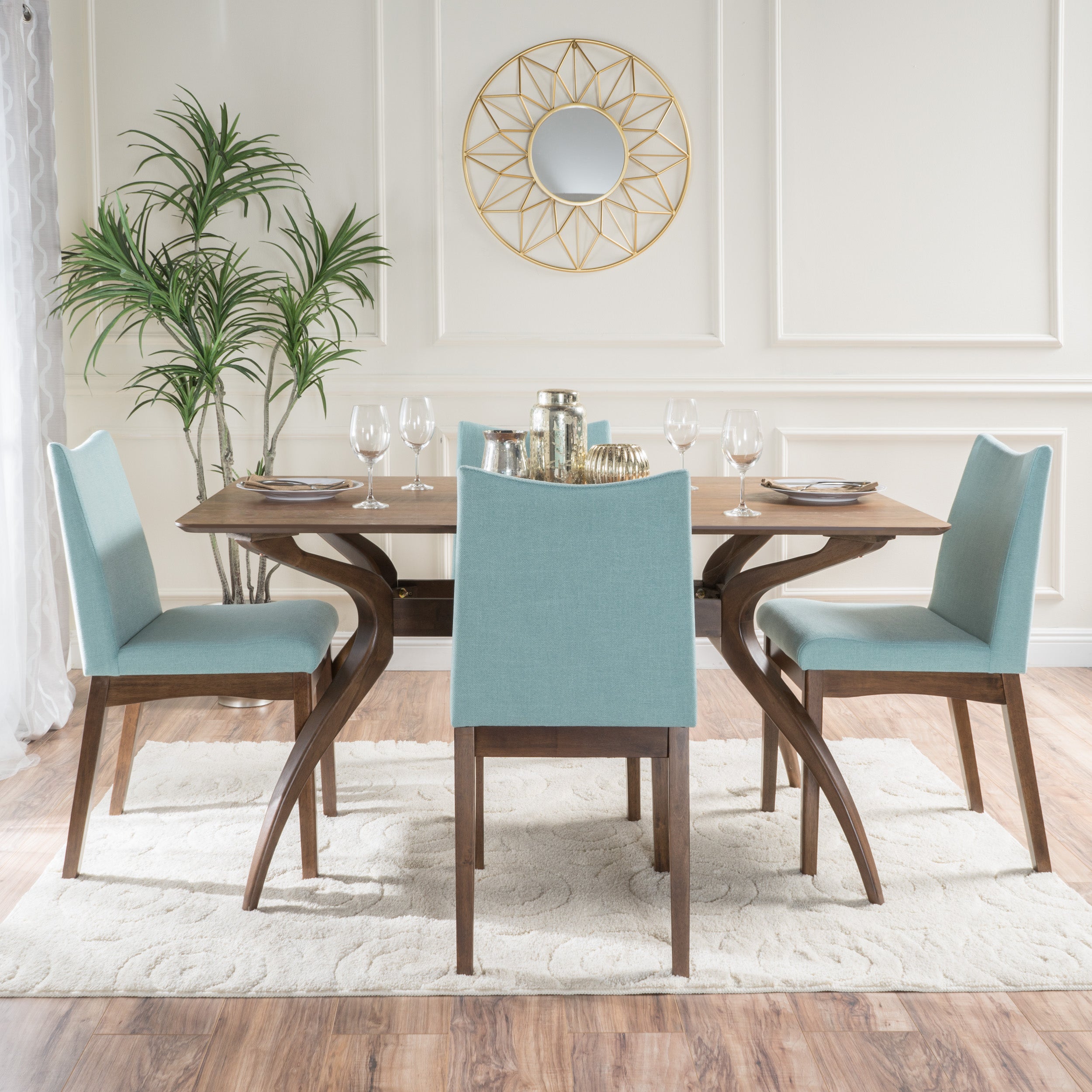 Gertrude Mid-Century Modern 4 Seater Dining Set