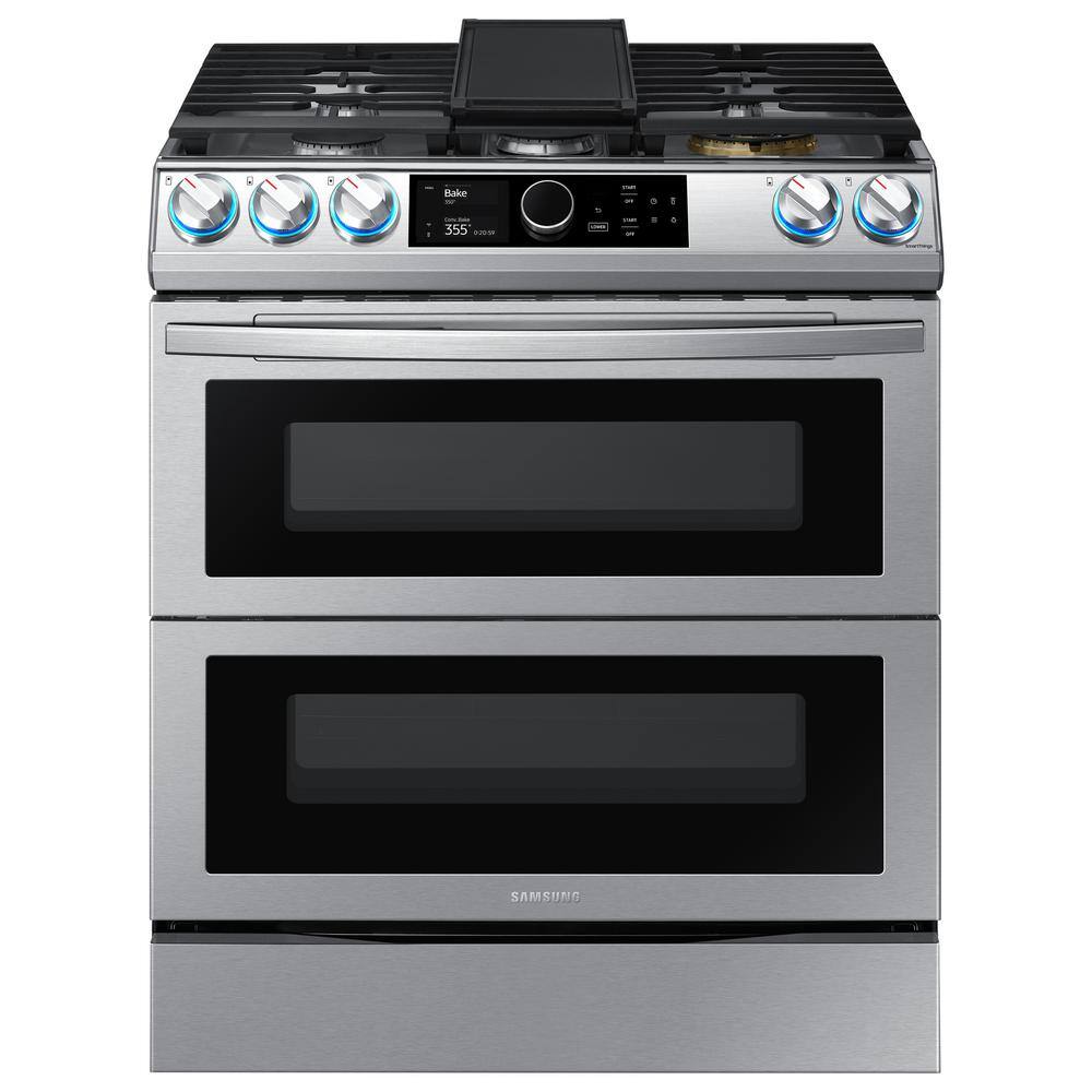  30 in. 6 cu. ft. Flex Duo Slide-in Gas Range with Smart Dial and Air Fry in Fingerprint Resistant Stainless Steel NX60T8751SS