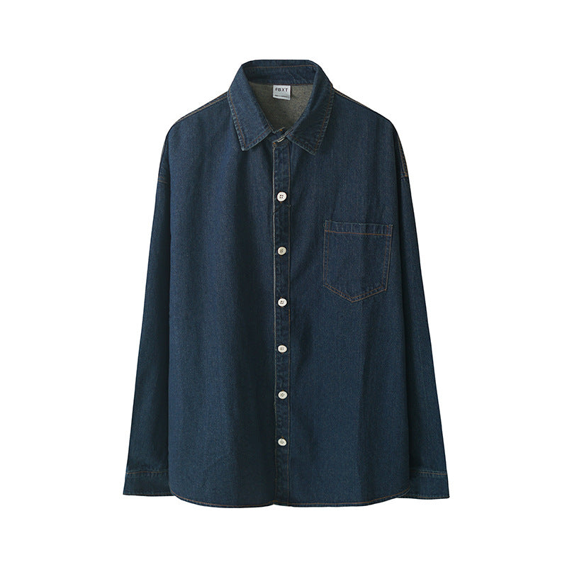 Mens Fashion Loose Denim Shirt Jacket