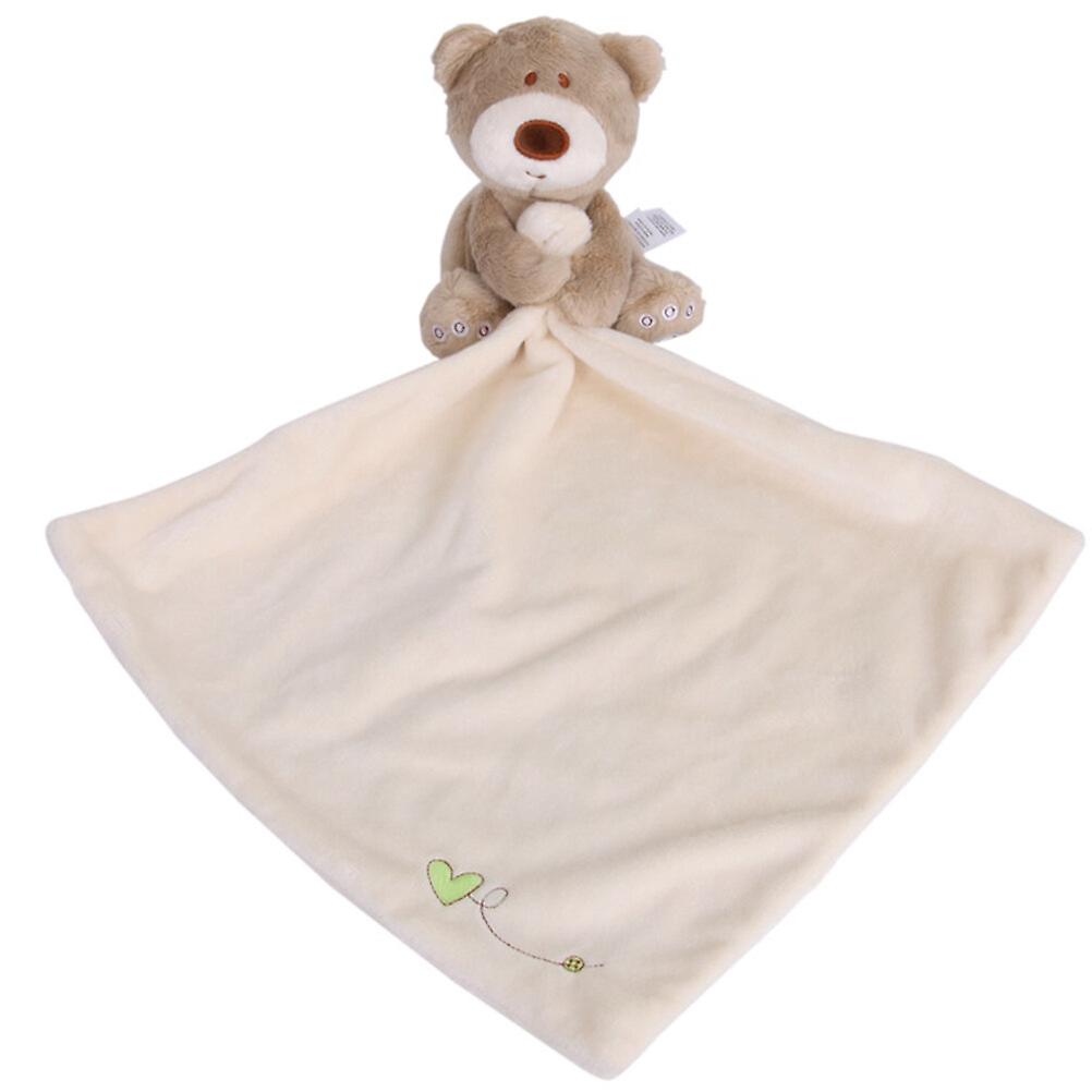 Animal Baby Bib Sleeping Appease Toy Newborn Children Animals Plush Toys Towels Feeding Accessories   White (bear)