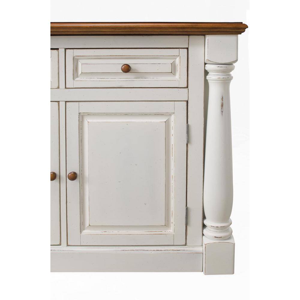 HOMESTYLES Monarch White Kitchen Island With Seating 5020-948