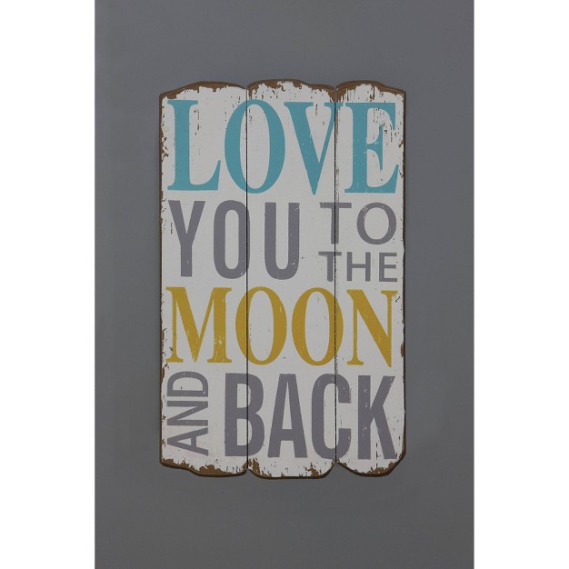 Love You To The Moon Wall D cor 12 quot x19 quot Storied Home