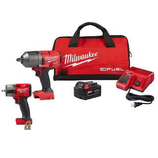 MW M18 FUEL 18V Lithium-Ion Brushless Cordless 12 in. and 38 in. Impact Wrench with Friction Ring Kit (2-Tool) 2767-21B-2960-20