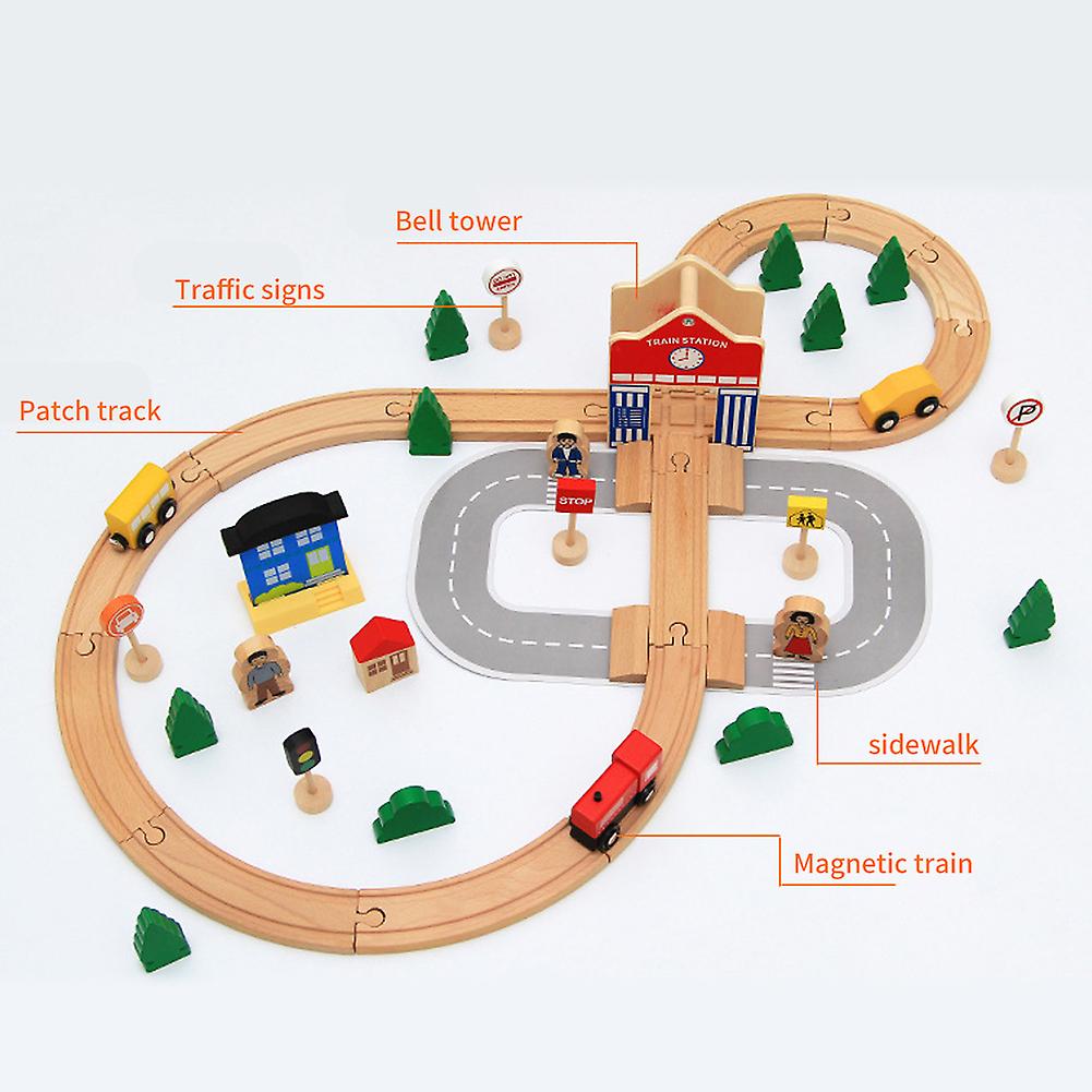 Small Train Assembly Toy Suit Children Wooden Railway Train Toy Boy Girl Birthday Gift