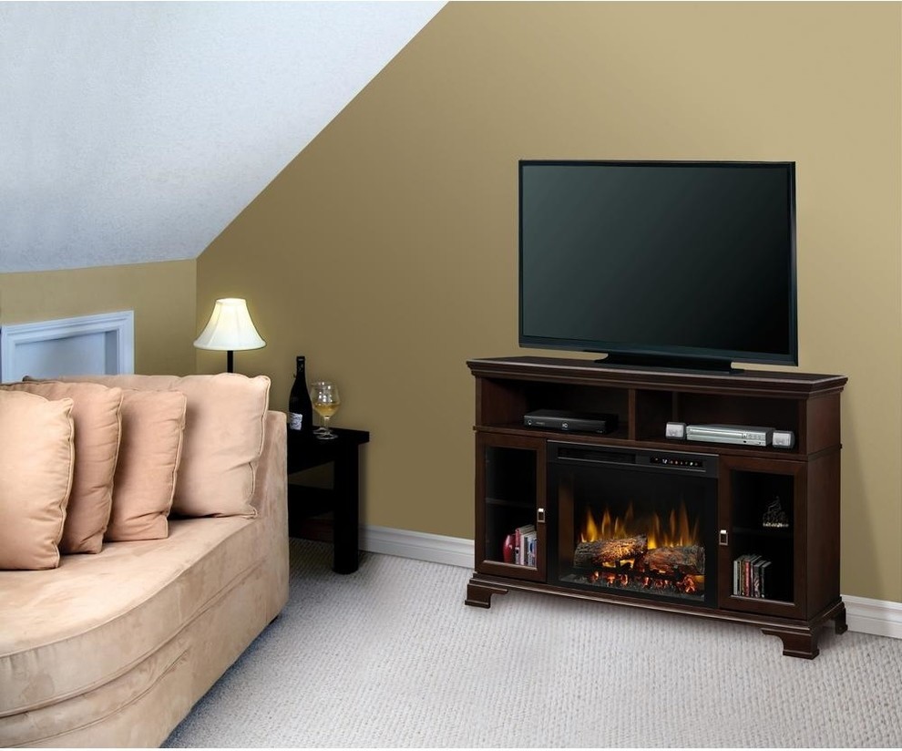 Levi 55  x27 x27Wide Trapezoid Console Table in Blackened Bronze   Traditional   Entertainment Centers And Tv Stands   by BisonOffice  Houzz