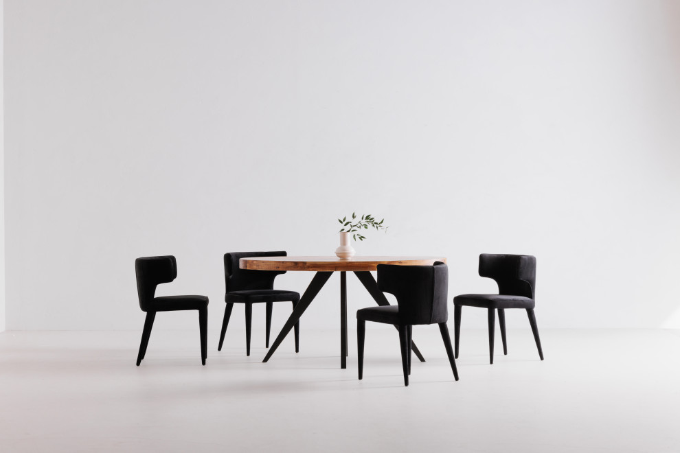 Jennaya Dining Chair Black   Midcentury   Dining Chairs   by Kolibri Decor  Houzz