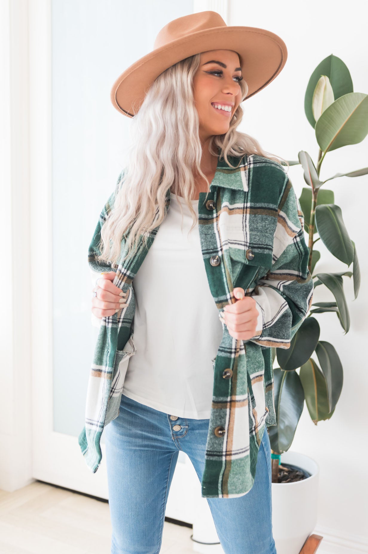 Forever Cozy Modest Plaid Jacket