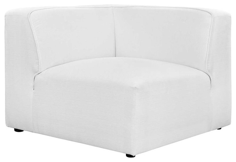 Modway Mingle 5 Piece Modern Fabric Upholstered Corner Sectional in White   Transitional   Sectional Sofas   by Homesquare  Houzz