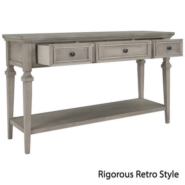 Leah Console Table with Three Drawers and Open Shelf - 50“L x 15”W x 30”H