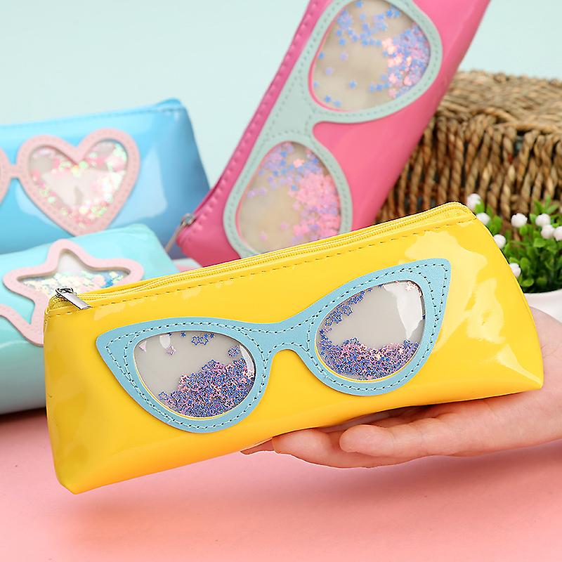 Pen Bag Glasses Beads Pen Bag Student Stationery Glasses Pencil Case