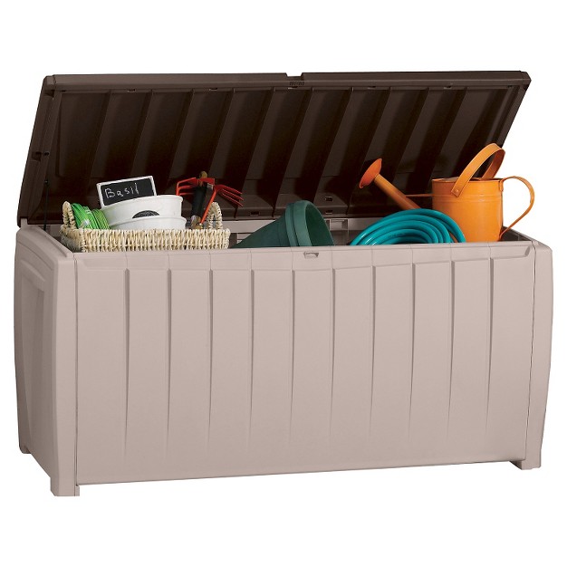 Novel 90 Gallon Outdoor Storage Box Beige brown Keter