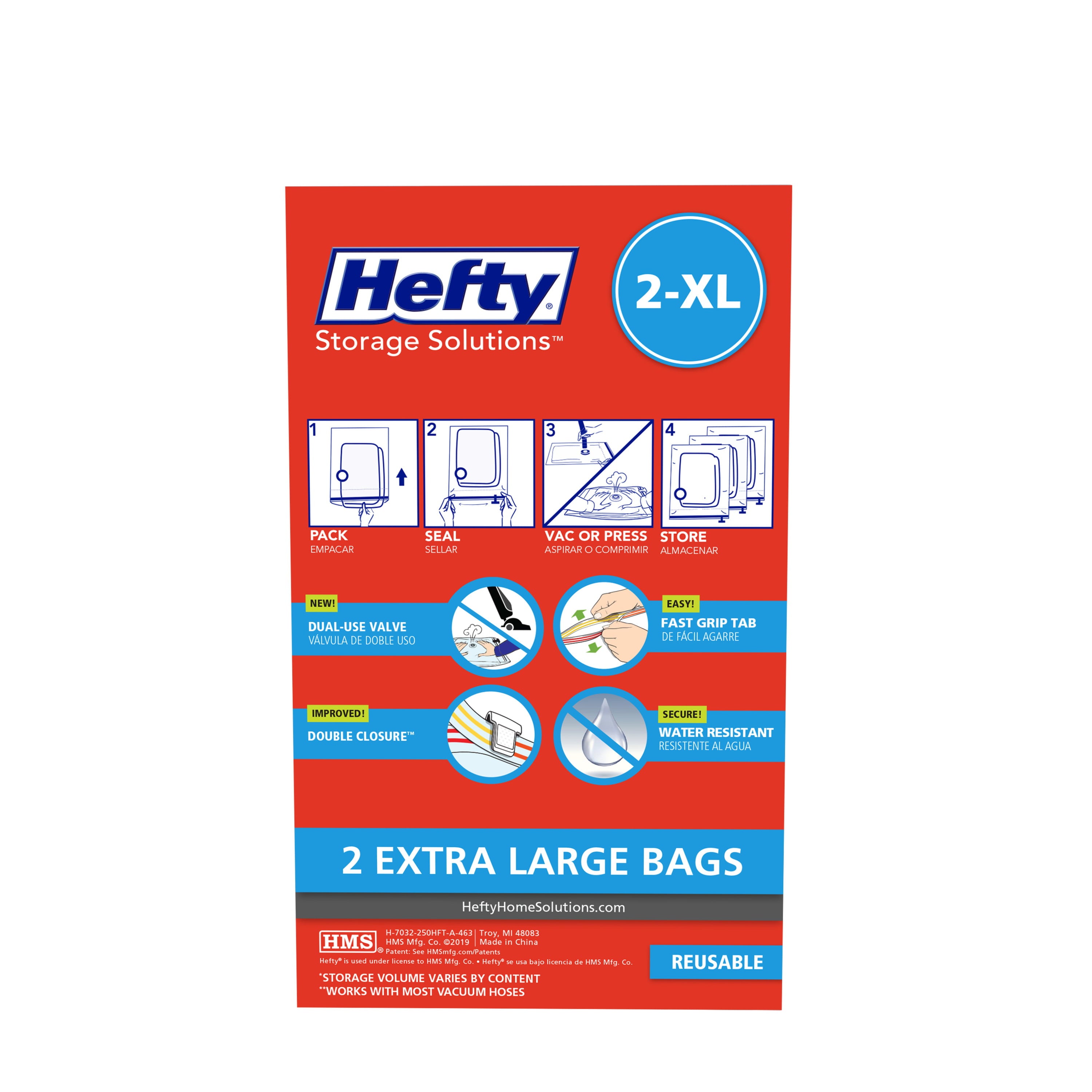 Hefty SHRINK PAK 2 XL Vacuum Storage Bags