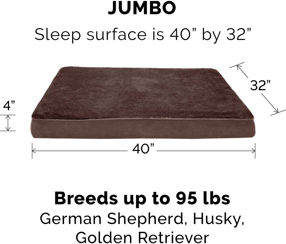 FurHaven Snuggle Deluxe Orthopedic Pillow Cat and Dog Bed w/Removable Cover