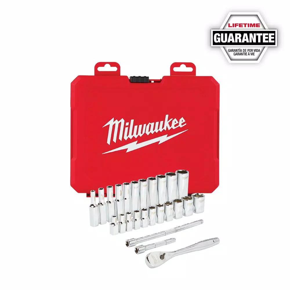 Milwaukee 1/4 in. Drive SAE/Metric Ratchet and Socket Mechanics Tool Set (54-Piece) and#8211; XDC Depot