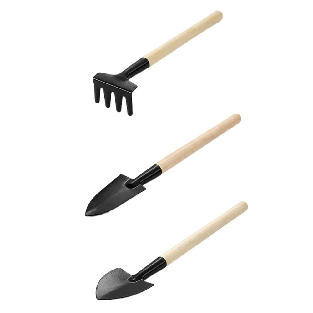 Asdomo 3 Pcs Garden Hand Trowel Shovel Spade Digging Gardening Tool with Wooden Handle