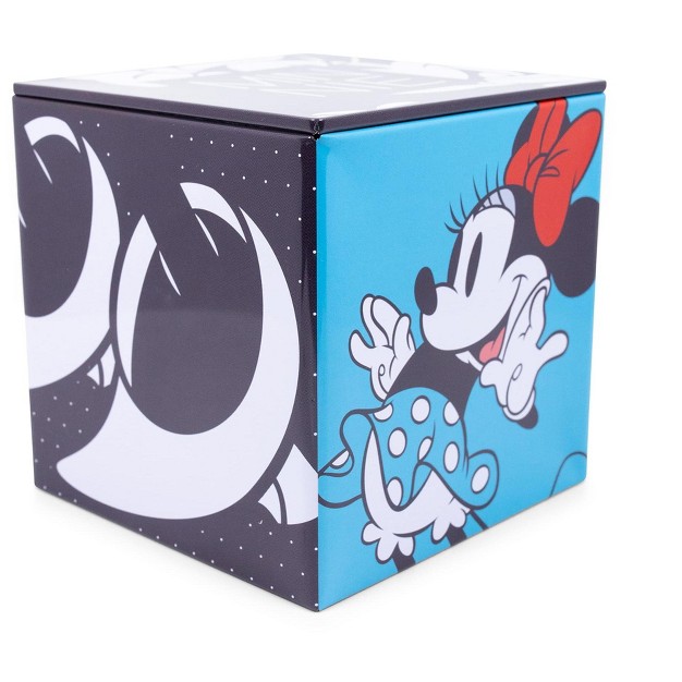 Ukonic Disney All Eyes On Minnie Mouse Tin Storage Box Cube Organizer W Lid 4 Inches