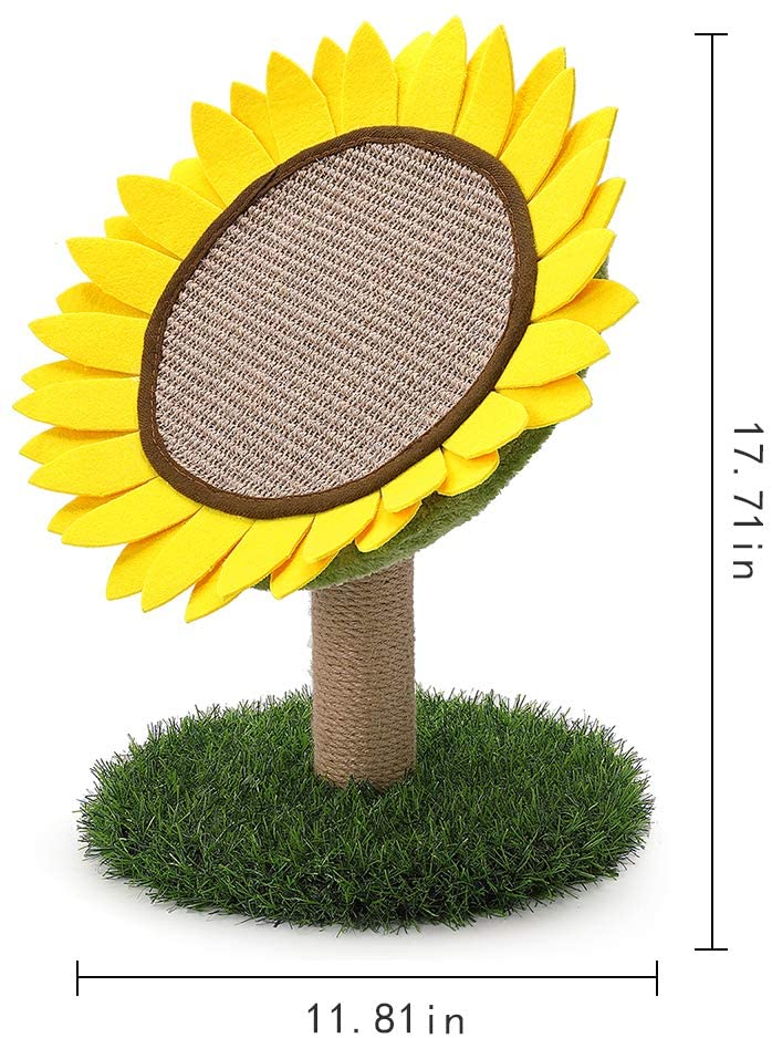 Lovely Caves Sunflower Cat Scratching Post with Sisal Rope