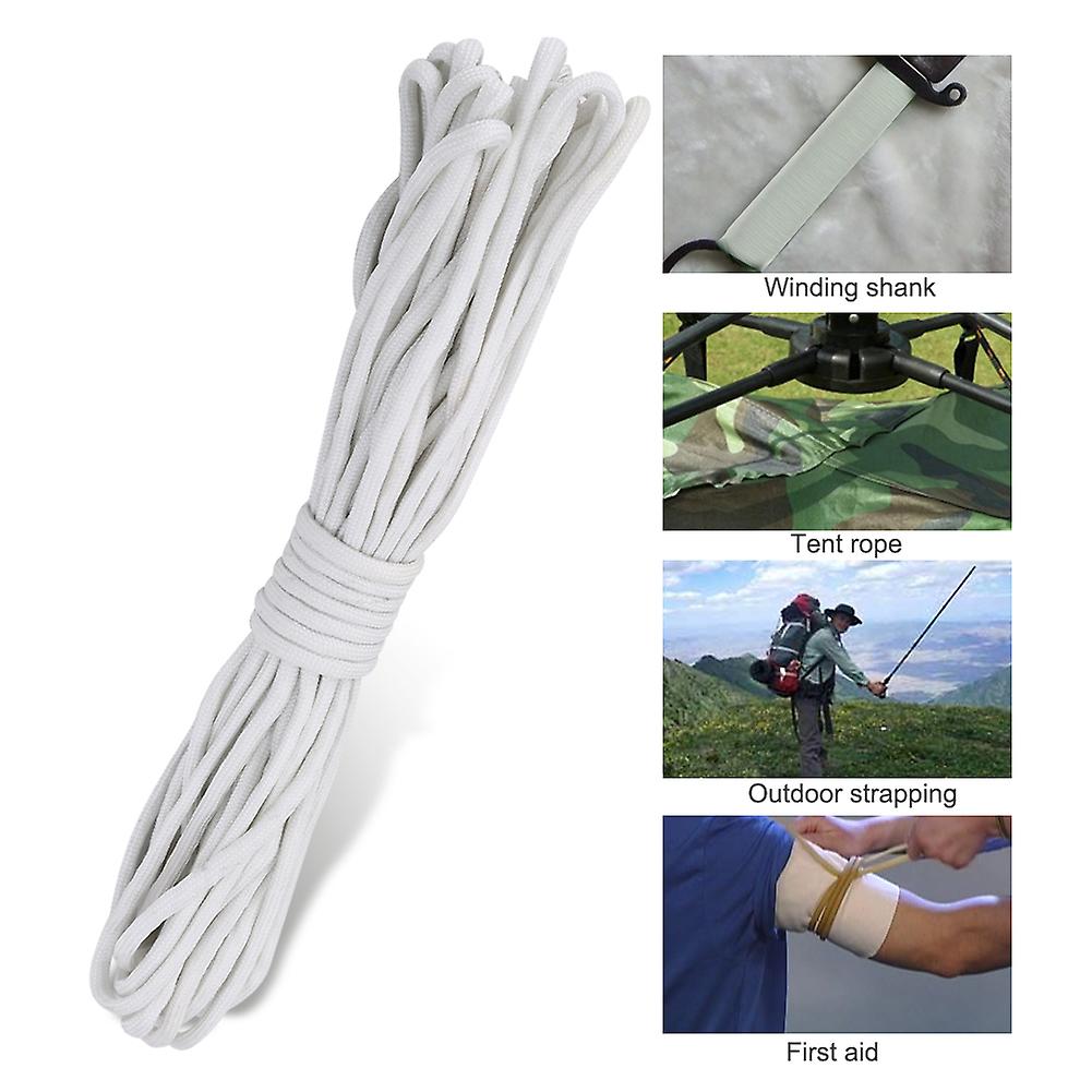 Luminous Paracord Cord Lanyard 9 Cores Outdoor Survival Glow In The Dark Parachute Rope White