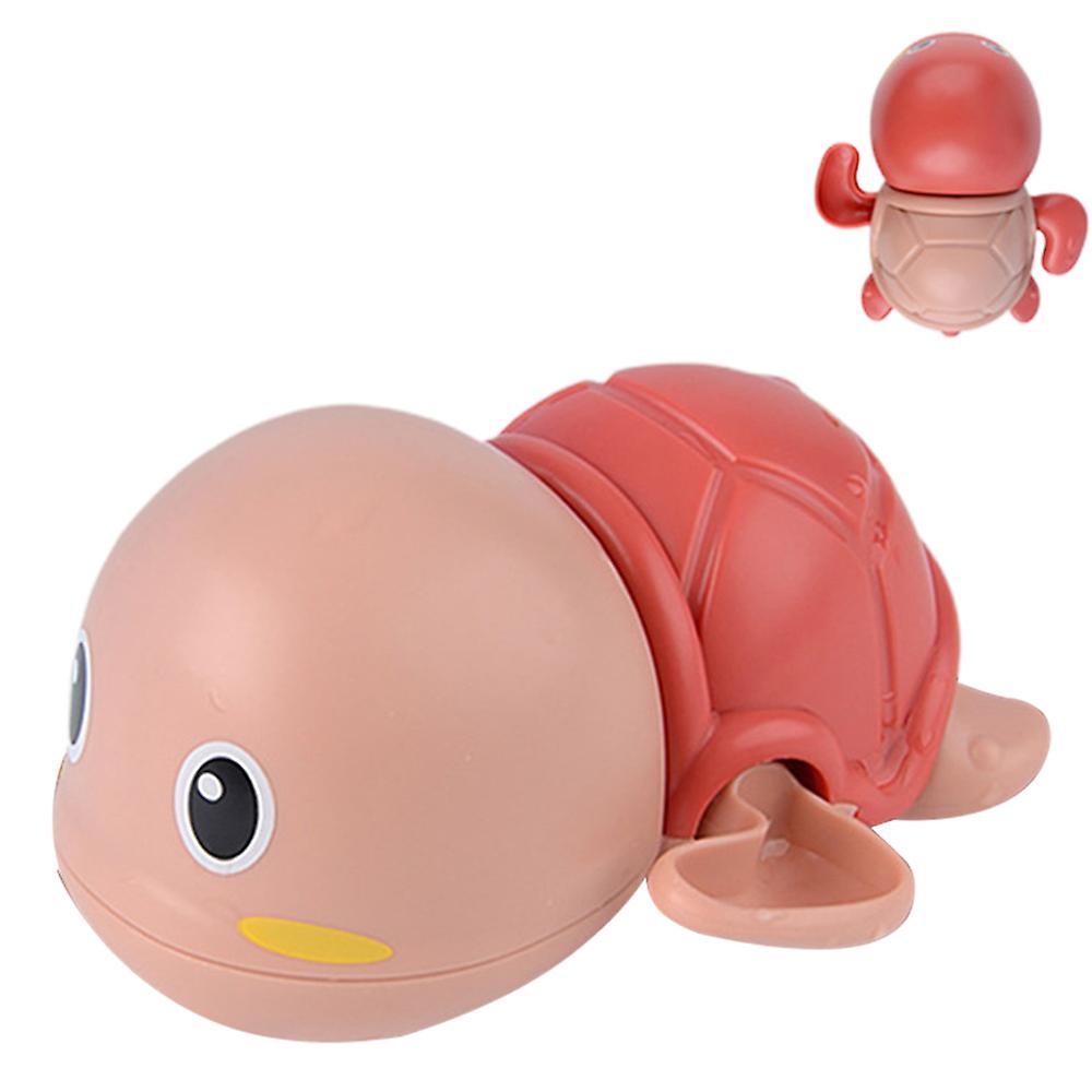 Douyin Explosion Baby Bathing Water Cool Swim Small Turtle Clockwork Animal Bathroom Play Water Children Toys Red Turtle Head Color Mixed Hair (opp Ba