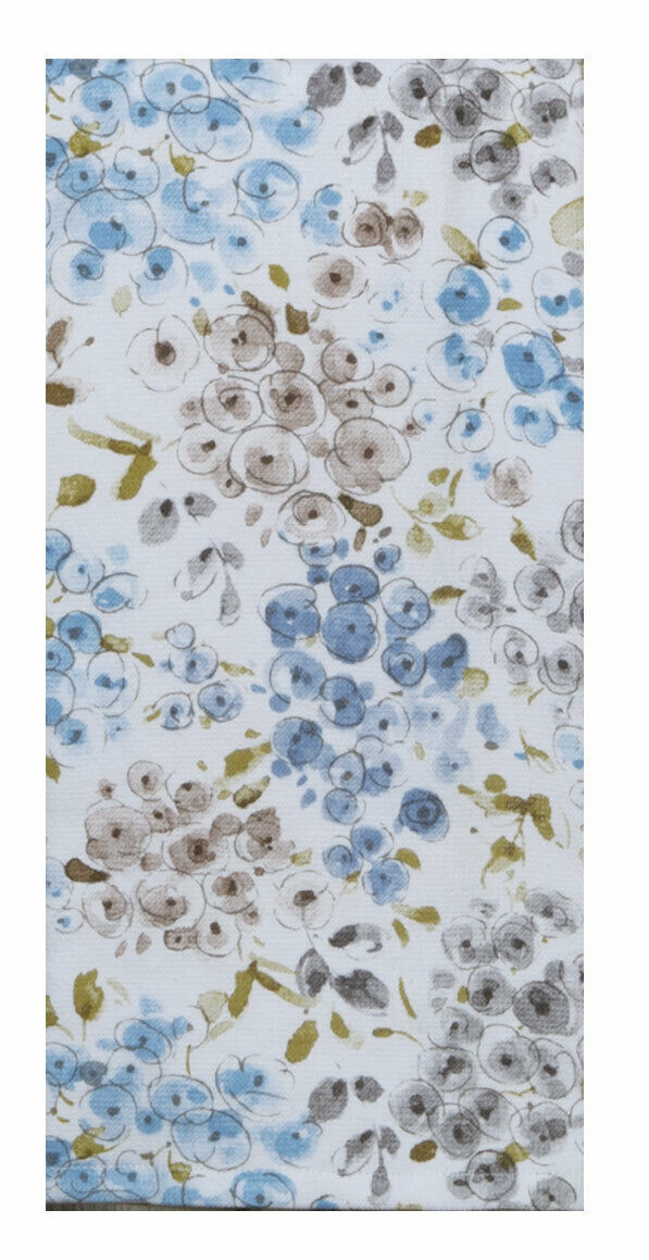 Set of 2 BLUE ESCAPE Hydrangeas Terry Kitchen Towels by Kay Dee Designs