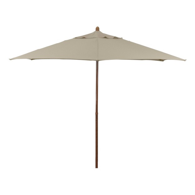 9 x27 X 9 x27 Round Wood Grain Steel Patio Umbrella Antique Beige Astella