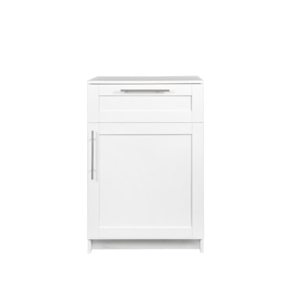 Organnice Stackable Storage Cabinet 1 Drawer White Nightstand