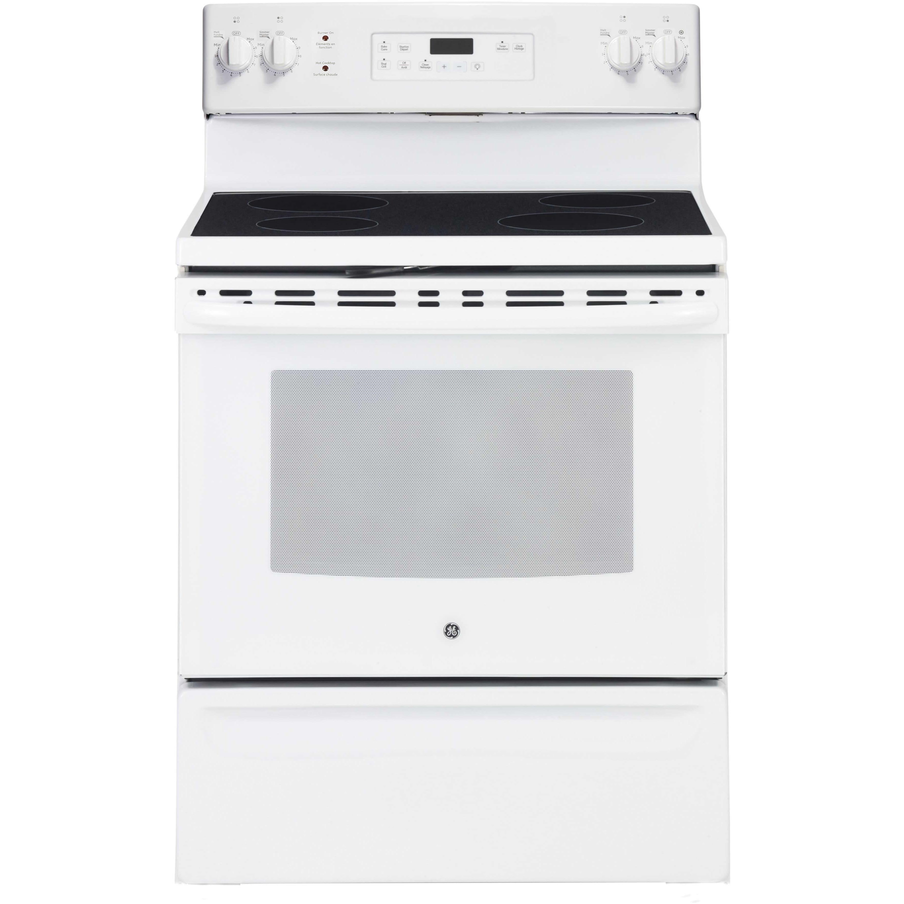 GE 30-inch Freestanding Electric Range with Self-Clean JCB630DKWW