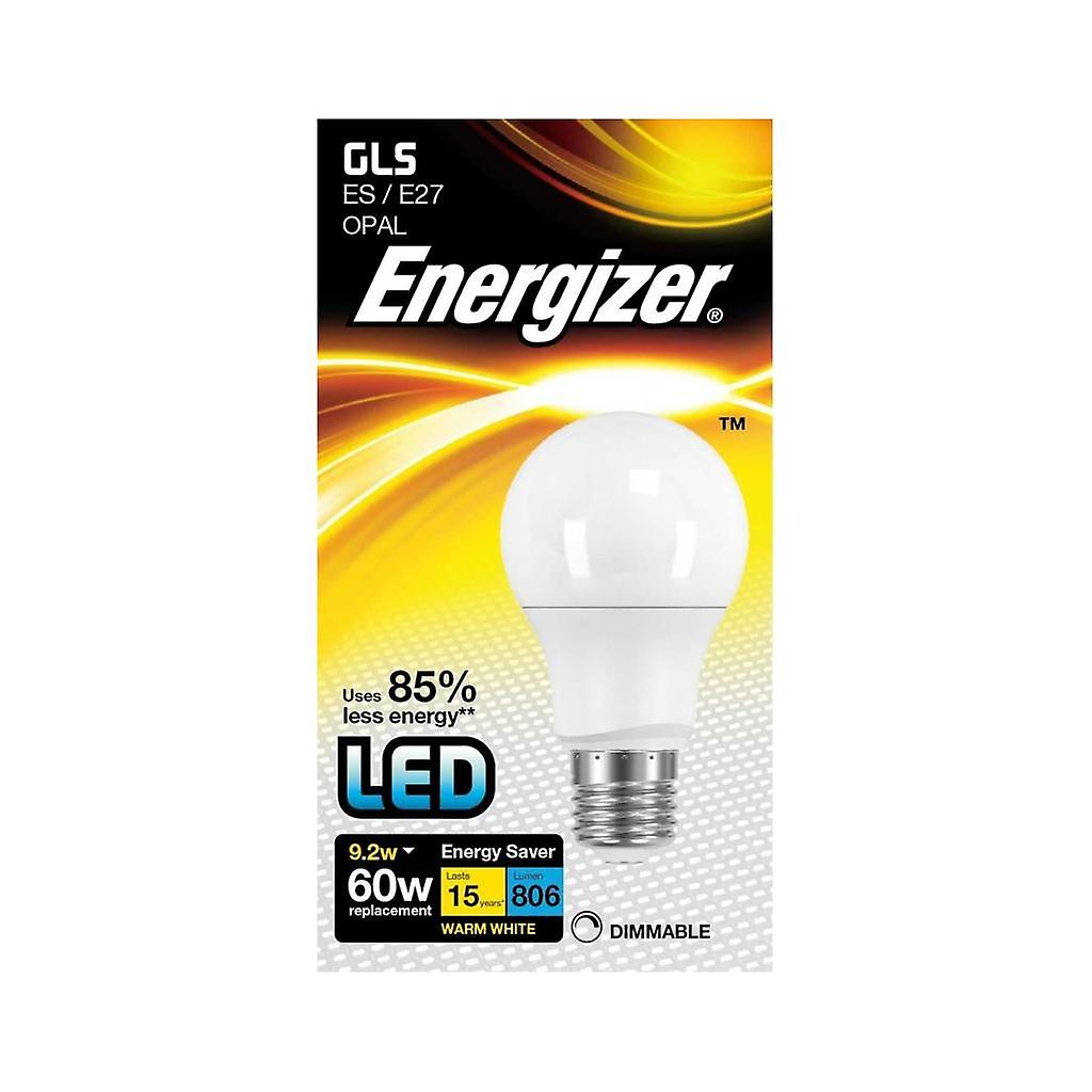 Energizer LED GLS 9.2w Opal 806lm Light Bulb E27 Warm White Dimmable