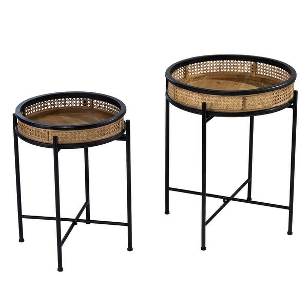 SEI Furniture Broadmont Round Accent Tables - 2pc Set