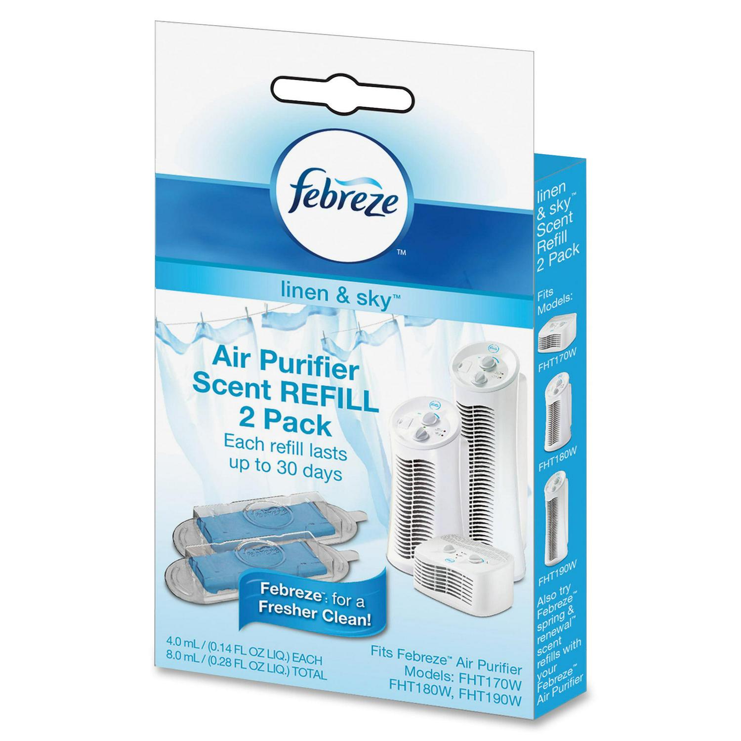 Febreze Tower Air Purifier with Linen and Sky Scent Cartridge Value Bundle